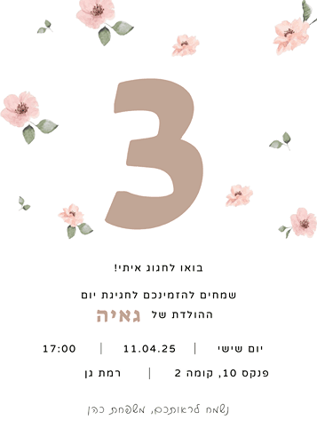 הזמנה ליום הולדת ילדים קלאסית